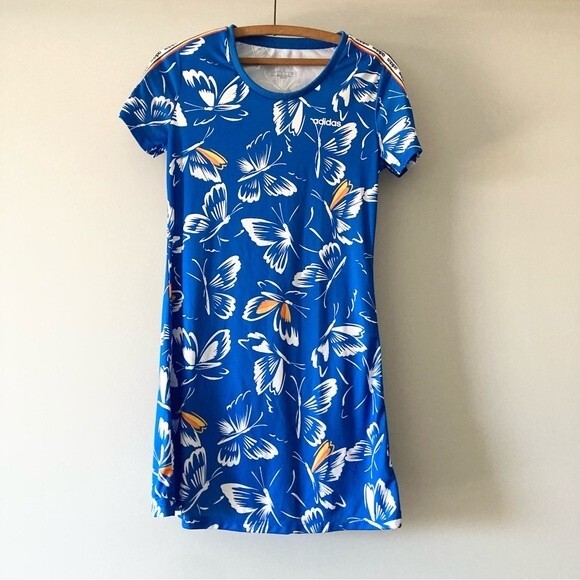 Adidas Blue Butterfly Print Dress - Picture 5 of 9
